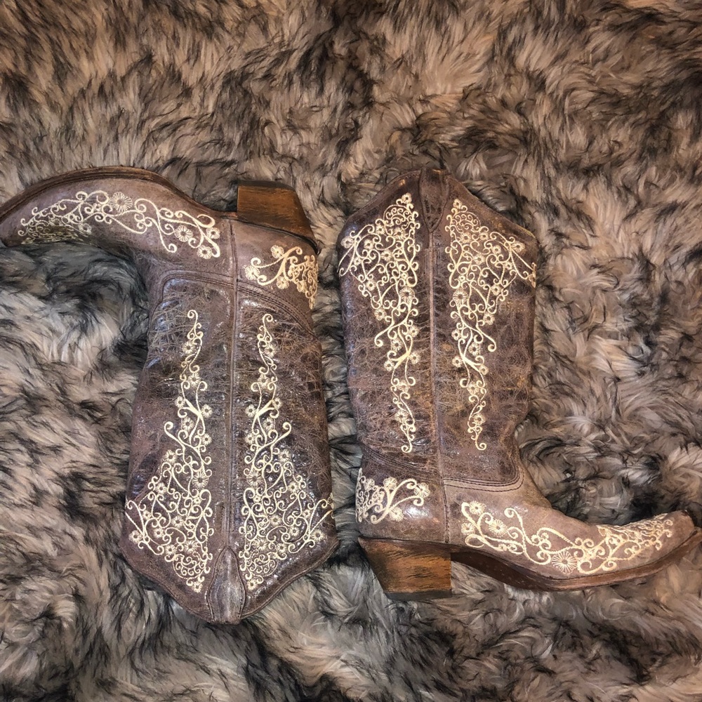 Brown/Cream Cowboy Boots